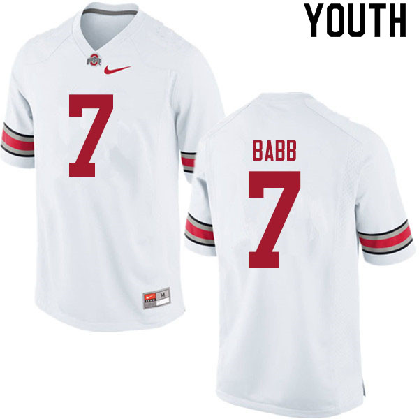 Ohio State Buckeyes Kamryn Babb Youth #7 White Authentic Stitched College Football Jersey